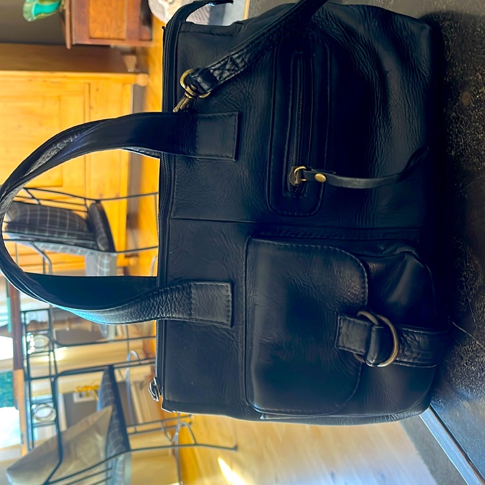 Hobo, black leather hand and shoulder optional bag. Like new, used once.